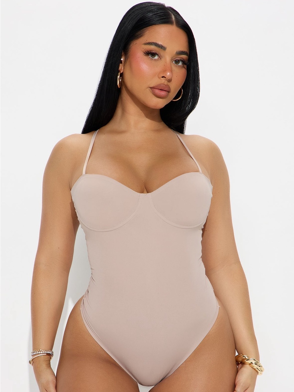 Fashion Nova Beige Seamless Shaping Bodysuit